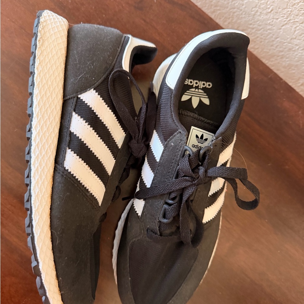 Adidas Black and White Athletic Shoes
